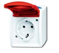 ABB 2CKA002083A0825 Prise à contact de protection IP44 rouge, rouge rubis