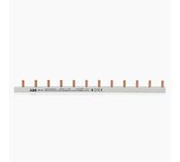 ABB Bloc terminal 1 Ph., 12 positions, 10 mm², Blanc, Cage clamp, Plastique, Montage sur rail DIN, 210 mm, 2CDL210001R1012
