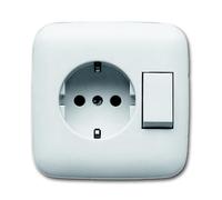 ABB Busch-Jaeger Combination Switch Socket Inbuilt White - 2CKA001611A0169