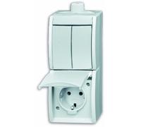 ABB Busch-Jaeger Combo Switch Socket Outlet IP44 Series - 2CKA001684A0328