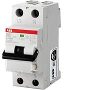 ABB de Entrelec DS200 - Disjoncteur L 1 Polo + Neutre C10 A 4,5 kA a30ma