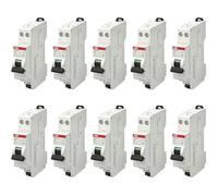 ABB Lot de 10 disjoncteurs automatiques Ph+N raccordement Rapide 20A-4,5Ka