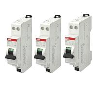 ABB Lot de 3 disjoncteurs automatiques Ph+N raccordement Rapide 16A-4,5Ka