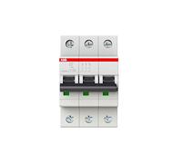 ABB S203-K2 Disjoncteur miniature 3 pôles, type K, capacité de rupture 6/10 kA, courant 2 A (2CDS253001R0277)