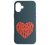 Abba Father - Typographie de Foi chrétienne en Forme de cœur Coque pour iPhone 16 Plus