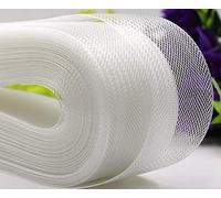 Abbaoww Tresse en crin de cheval rigide de 50 m pour couture de robe de mariée, robe de danse, accessoires de coupe de robe, blanc