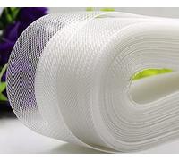 Abbaoww Tresse rigide en crin de cheval pour désossage, couture, robe de mariée, danse, robe formelle, jupe, chapeau, accessoires, blanc (7,6 cm, 27,2 m)