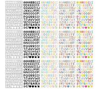 Abbdbd 15 Feuilles D'autocollants Chiffres Lettres Miniatures Multicolores, pour Décoration De Panneaux, Cahiers Autres Créations Artistiques.