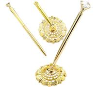 Abbdbd 2 Pièces Stylo De De Mariage Accessoires De Stylo De De Livre d'or avec Support De Base pour Le Bureau De Cérémonie De Remise des Diplômes d'anniversaire De Fiançailles De Mariage