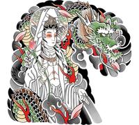 Abbdbd Autocollant De Tatouage Temporaire De Dragon 3D, Autocollant Imperméable, Bras d'art Corporel, Tatouage À Manches pour Adultes Adolescents, Bras Cou