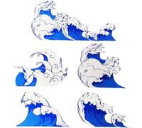 Abbdbd Autocollants De Voiture Vagues De Mer Bleues, Autocollants Imperméables De Vague D'océan pour Voiture Scooter Camion Pare-Chocs Fenêtre Décalcomanie