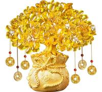Abbdbd Bonsaï d'arbre d'argent en pour l'argent De Fortune, Bonne Chance, Richesse, Arbre Porte-Bonheur, Jaune, Ornements d'argent, Décoration De Maison