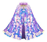 Abbdbd Cape À Paillettes Style Princesse, Déguisement Irisé Scintillant, Cape De Princesse Colorée Brillante pour Une Fête Costumée d'halloween