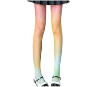 Abbdbd Collants Résille Arc-en-Ciel, Collants Résille Colorés Taille Haute, Résille Transparents Ajourés pour Femmes