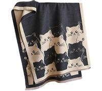 Abbdbd Écharpes Longues Douces Longues pour L'automne l'hiver, avec Motif Chat Mignon, en Cachemire Jacquard. Écharpes-couvertures Coupe-Vent pour Femmes.