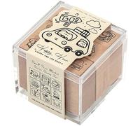 Abbdbd Ensemble De Tampons en Caoutchouc, Tampon Animal Adorable, Tampon Décoratif en Bois, Tampons en Silicone pour Journaling, Scrapbooking Agendas