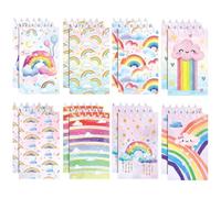 Abbdbd Lot de 16 Petits Carnets À Spirale, Blocs-Notes De Poche À Motif Arc-en-Ciel, Parfaits pour Le Bureau, L'école Ou Les Pochettes Cadeaux.