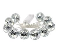 Abbdbd Lumière menée de Ficelle de Boule de Disco, Fonctionnant sur Batterie Lumière de fête Disco à Miroir Suspendu argenté Mini Boules Disco Ornements pour Les décorations de fête
