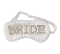 Abbdbd Masque De Sommeil en Satin Occultant Orné De Perles De Monogrammes, Idéal pour Réception, Nuit De Noces Lune De Jeux De Mariage pour Réception Nuit De Noces.