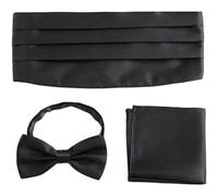 Abbdbd Men's Bow Tie & Cummerbund and Pocket Hankie Set Classic Bow Tie Cummerbunds Tuxedo Handkerchief 3 in 1 Set for Parties Weddings Proms