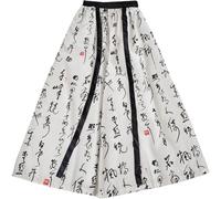 Abbdbd Pantalon Palazzo Unisexe Oversize Imprimé Calligraphie Chinoise Soie Glacée.