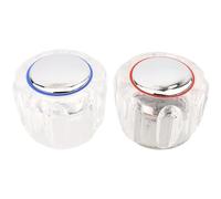 Abbdbd Poignée De Robinet De Remplacement, Signe D' Chaude Froide, Étiquette De Décoration, Couvercle De Tête De Robinet, Volant Transparent pour Robinet De Cuisine, 2 Pièces