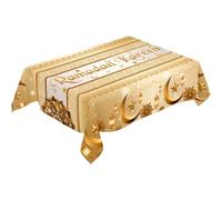 Abbdbd Ramadan Moon Star Tablecloth, Eid Mubarak Decor Waterproof Table Runner, Ramadan Eid Party Table Covers Muslim Islamic Adha Party Favors Supplies