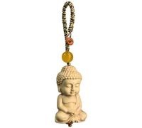 Abbdbd Sculpture sur Bois Bouddhisme Statue Pendentif Porte-clés Chinois Guan Kwan Yin Bouddha Figurine Chanceux Feng Shui Protection De Voiture Pendentif Suspendu