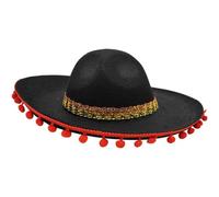 Abbdbd Sombrero Mexicain pour Adulte, Chapeau Espagnol À Larges Bords Orné De Pompons, Chapeau De Matador pour Accessoires Photo Cosplay.