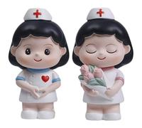 Abbdbd Statue d'ange Gardien en Résine, 2 Pièces, Ornement D'infirmière, Figurines De Collection, Accessoires Photo, Décoration De Jardin Féerique