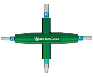 Abbey Bike Tools Outil Multifonctions 4-Way vert 3 mm. 4 mm. 5 mm. T25