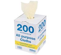 Abbey DN845 Boîte de 200 chiffons tout usage dans un distributeur portable Jaune