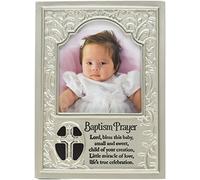 Abbey Gift Cadre photo religieux en résine avec finition peinte en argent, prière de baptême, 10,2 x 15,2 cm