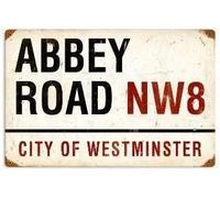 Abbey Road Plaque en aluminium style vintage 20,3 x 30,5 cm pour extérieur et intérieur