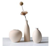 Abbittar Lot de 3 vases en céramique de style minimaliste pour décoration d'intérieur rustique, décoration de ferme moderne, décoration de salon, d'étagère, décoration de table, bibliothèque, cheminée