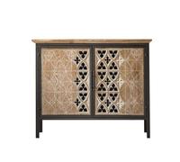ABBNIA Buffet Country Retro Iron Sculpture Hollow Side Cabinet Buffet Buffet Bed and Breakfast Hotel Decorative Storage Cabinet