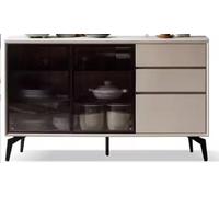 ABBNIA Buffet en Bois Massif et Ardoise avec Porte vitrée, Meuble de Cuisine, Meuble de Rangement, Meuble à thé léger et Luxueux