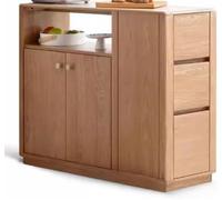 ABBNIA Buffet en Bois Massif, Meuble de Rangement Moderne et Simple en chêne, Meuble de Salon Nordique