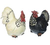 Abbott Collection 27-BW/590 Lot de 2 coqs Assis et Poule Assis Noir/Blanc 10,2 cm et 12,7 cm