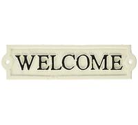 Abbott Collection Blanc Antique Bienvenue Sign
