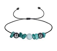 Abbto Bracelet en Malachite - Bracelets gracieux Amazonite Chaîne de cire moderne et élégant, bracelets avec pierres précieuses Bracelet avec malachite et amazonite pour rendez-vous, plages d'été