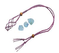 Abbto Colliers avec support en cristal | Simple Cage pour collier porte pierre vide avec perles réglables - Coffret à bijoux Fai-de-T avec pendentif en cage pour cristaux, pierres de quartz