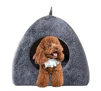 Abbto Lits pour animaux domestiques - Peluche souple Maisons pour chats - Lit moelleux pour chiens avec matelas doux amovible, grande tente pour chats de la grotte du chat lavable à l'épreuve