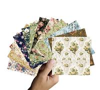 Abbto Lot de 12 feuilles de papier pour scrapbooking | 12 motifs différents fournitures de journal vintage | Papier de papeterie décoratif esthétique