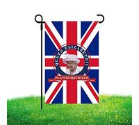 Abbto Lot de 2 drapeaux jubilaires, drapeau de jardin du jubilé de platine de la reine Elizabeth II à double face, 11,8 x 17,7 cm, drapeau du jubilé de la reine drapeau pour intérieur et extérieur