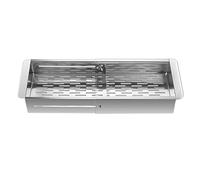 Abbto Lot de 2 filtres d'évier pliables pour évier de cuisine, panier de passoire d'évier pliable, passoire extensible de 9,84 pouces à 16,33 pouces pour laver les légumes, fruits, nouilles