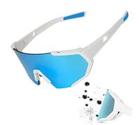 Abbto Lot de 3 lunettes de soleil de sport polarisées | Lunettes de soleil de sécurité polarisées UV400 avec 2 verres interchangeables | Excellentes lunettes de cyclisme pour baseball, golf, course