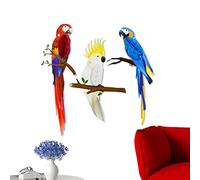 Abbto Lot de 4 décorations pour fêtes d'oiseaux | décoration de perroquet en nid d'abeille en trois dimensions - découpes d'oiseaux décoration murale de fenêtre de l'école maternelle