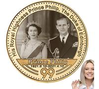 Abbto Lot de 5 pièces de pièces de monnaie de la reine Elizabeth II, en souvenir du platine de la reine Elizabeth II, pièces à collectionner pour 90e anniversaire en mémoire de Sa Majesté la Reine