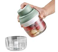 Abbto Mini hachoir électrique, hachoir à ail pour poivrons | Mini hachoir à ail électrique, écraser l'ail hachoir à viande hachoir à viande, robot de cuisine, 250 ml + 100 ml